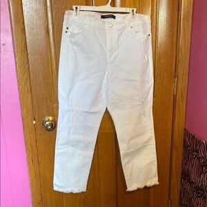 White Liverpool Crop Straight Jeans